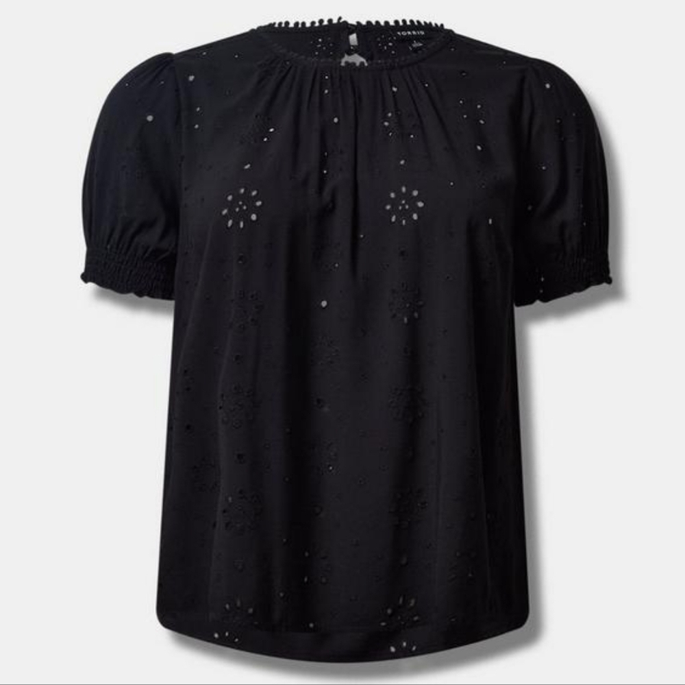 NWT Torrid Black Eyelet Top